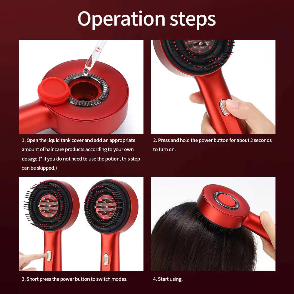 Red Light  hair Masaging Brush